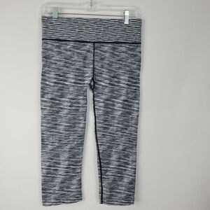 Coobie Women's Black White Crop Leggings Full Size Large Yoga‎ Running